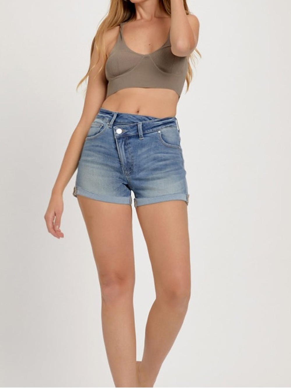 **NWT** Risen- Women's Light Blue Denim Roll Cuff Shorts